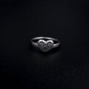 Classic Pave Heart Silver Ring | 925 Sterling Silver | Kasi Jewels | for Girls Women Gifts Friends Party