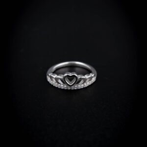 Kasi Product-20 Crown Heart Silver Ring | 925 Sterling Silver | Kasi Jewels | for Girls Women Gifts Friends Party