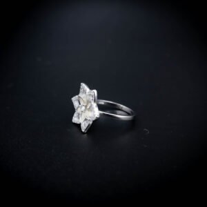 Lotus Blossom Silver Statement Ring | 925 Sterling Silver | Kasi Jewels