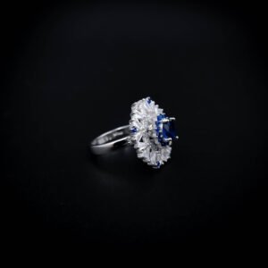 Royal Radiance Blue Sapphire Silver Ring | 925 Sterling Silver | Kasi Jewels | for Girls Women Gifts Friends Party