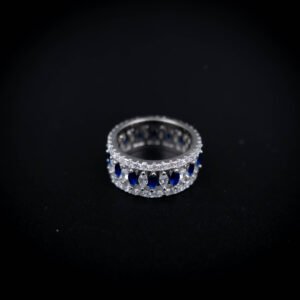 Sapphire Marquis Eternity Silver Band | 925 Sterling Silver | Kasi Jewels | for Girls Women Gifts Friends Party